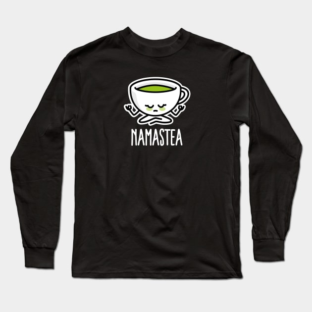 Namastea Namaste Yoga meditation green tea Matcha Goa Long Sleeve T-Shirt by LaundryFactory